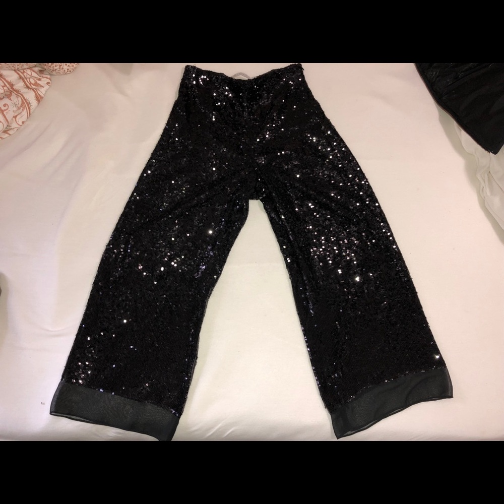 ZARA women’s black sequin party pants!